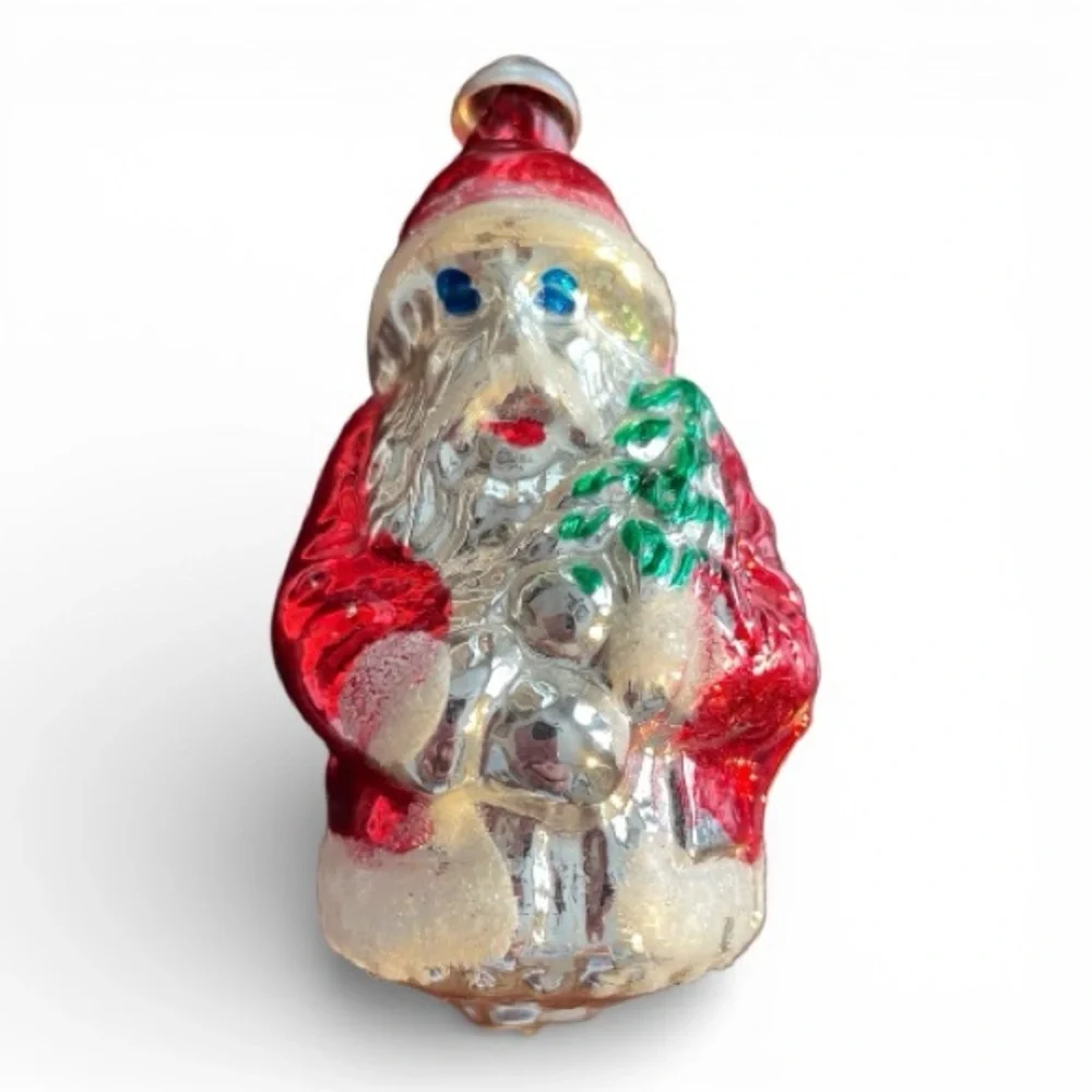 Group of 5 glass Santa’s, vintage or older, Germany, W Germany, Radco